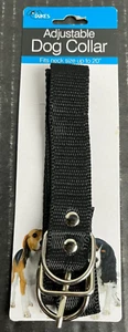 Dog Collar Adjustable Black Duke's Buckle Closure Fits Neck Size up to 20 inches - Picture 1 of 2