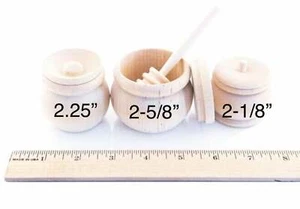 1- Holz Keksdosen Bohnentopf Zahnfee Dose Rollenspielküche Holztopf Honig - Bild 1 von 13