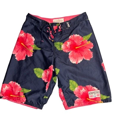 Pantalones Cortos de Natación Aeropostale Para Hombres Talla 30 Azul y Rosa Floral Hawaiano Comodidad Foto 1 de 4