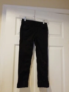 Vintage Mary Kate & Ashley  Girls Straight Pants Sz 8 Black  98% Cotton Pockets - Picture 1 of 5