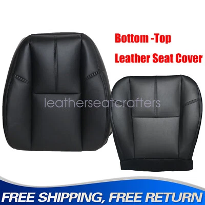 For 2010 2011 2012 2013 GMC Sierra 1500 2500 3500 Bottom-Top Seat Cover Black 2x Foto 1 de 4