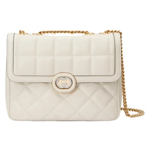 GUCCI Deco Small Off White Quilted Leather Shoulder Bag New And Authentic - Picture 1 of 5
