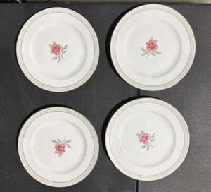 Royal M by Mito Shoten Japón solitario 4 platos de cerámica patrón rosa - Imagen 1 de 4