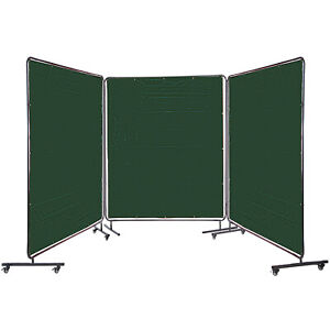 VEVOR 3 Panel Welding Screen 6' x 6' Welding Curtain Flame Retardant Frame Green