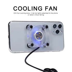 Gaming Phone Cooler Fan Cellphone Radiator With Rapid Cooling Suction Cup - Picture 1 of 12