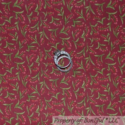 Edredón de algodón BonEful FABRIC FQ de colección Red Berry Colonial Williamsburgh pequeña flor Foto 1 de 4