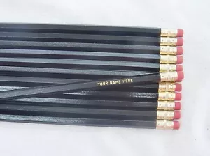 12 lápices personalizados hexagonales ""negros"" - Imagen 1 de 1