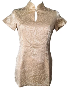 Vintage Top 90er JACQUELINE RIU beige gold Made in France Größe 2 - Bild 1 von 5