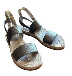 Sandalo espadrillas Eileen Fisher Max pelle metallizzata bronzo misura 8,5 cinturino regolabile - Foto 1 di 10