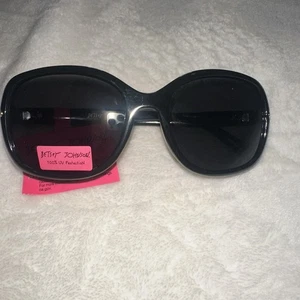 Betsey Johnson Sonnenbrille schwarz mit gold neu mit Etikett - Bild 1 von 6