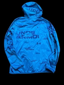 UNDER ARMOUR TEEN- BOYS FLEECE PRINTED HOODIE SIZE XL-BLUE - Picture 1 of 5