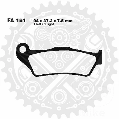 EBC Brake Pads TT MX FA181TT front For Husqvarna TE 250 4T 2003-2009 — 第 1/4 张图片