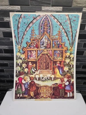 Vintage 60s Religious Themed West Germany Advent Calendar  #706 Stutrgart-Rohr  - Image 1 of 4