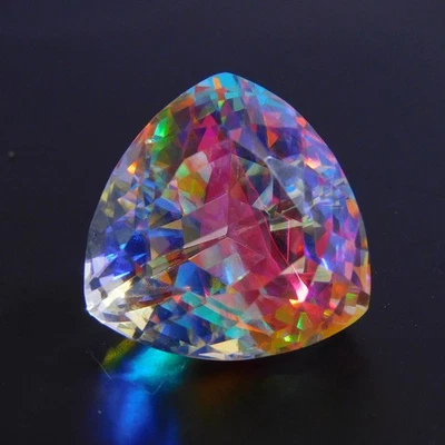 Topacio Místico Corte Trillón CERTIFICADO 55,50 quilates Creado en Laboratorio AA++Piedra preciosa Arco Iris Foto 1 de 4
