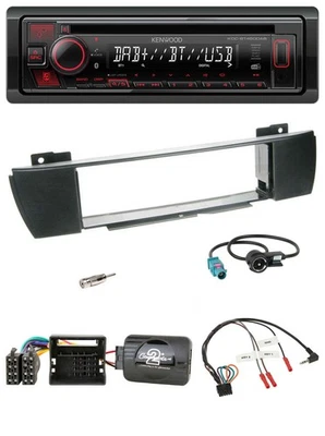 Kenwood Lenkrad CD USB Bluetooth DAB Autoradio für BMW X3 E83 2004-2010 mittig - Bild 1 von 4
