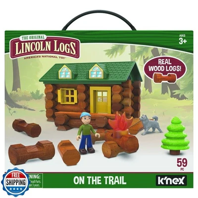 LINCOLN LOGS-On The Trail Building Set-59 Pieces-Real Wood Logs - Ages 3+ - B - Image 1 of 4