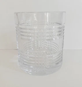 Jarrón vintage Ralph Lauren Glen cubo de hielo de cristal corte a cuadros de 5" x 6" de alto - Imagen 1 de 9