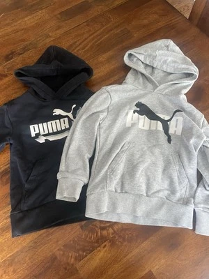 Комплект из 2 Puma Kids толстовка с капюшоном толстовки размер X маленький 5/6 черный и серый - Изображение 1 из 4