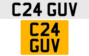 C24 GUV OLD STYLE 3X3 NUMBER PLATE GAB GRACE GEO GAV GARY GED GAZ GORD GUS GALE - Picture 1 of 1