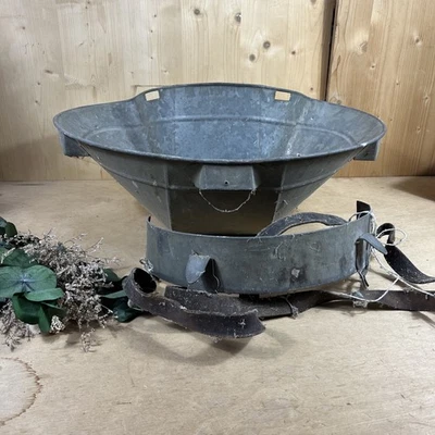 SEMOIR ancien en ZINC Outil agricole Jardinière. Capuche. Conteneur.  - Photo 1/4