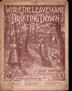 While The Leaves Came Drifting Down Sheet Music 1898 Hattie Nevada Kansas City - Picture 1 of 3