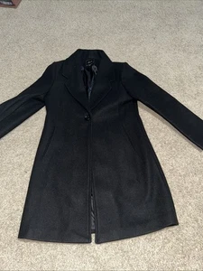 Aprsfn Long Wool Coat Women Size Medium Black - Picture 1 of 2