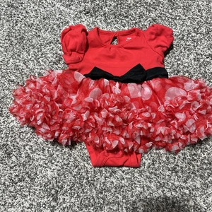 Disney Baby Minnie Mouse 0-3 Months Red Tutu Ruffle Dress Cotton One Piece - Picture 1 of 9