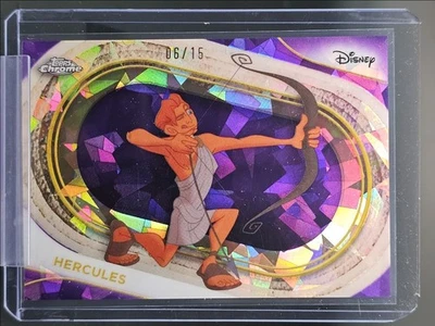 HERCULES 2025 TOPPS CHROME DISNEY SAPPHIRE PURPLE REFRACTOR /15 Q4060 - Image 1 of 2