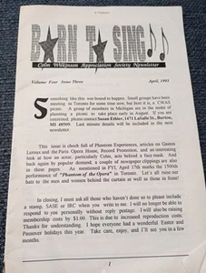  Colm Wilkinson Appreciation Society Newsletter April 1993 16 Pages - Picture 1 of 4