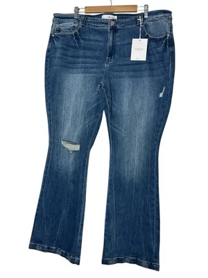 Nuevos Pantalones de mezclilla KanCan para mujer 22W tiro alto corte bota elástico azul clásico alto plus Foto 1 de 4