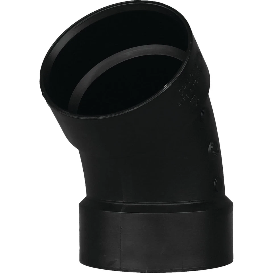 Charlotte Pipe 3 In. Hub x Hub 45 Deg. ABS Elbow (1/8 Bend) ABS 00321 1000HA
