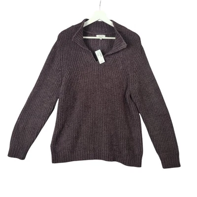 Maurices Womens Sweater 1X Pullover Ribbed Chenille Knit Purple Cozy Soft NEW - Image 1 of 4