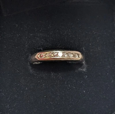 Ladies 7 Diamond Anniversary Wedding Band 14K White Gold Sz. 6 1/2 Channel Set - Image 1 of 4