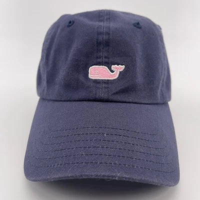 Gorra de béisbol Vineyard Vines azul marino rosa logotipo de ballena sombrero bordado Foto 1 de 4