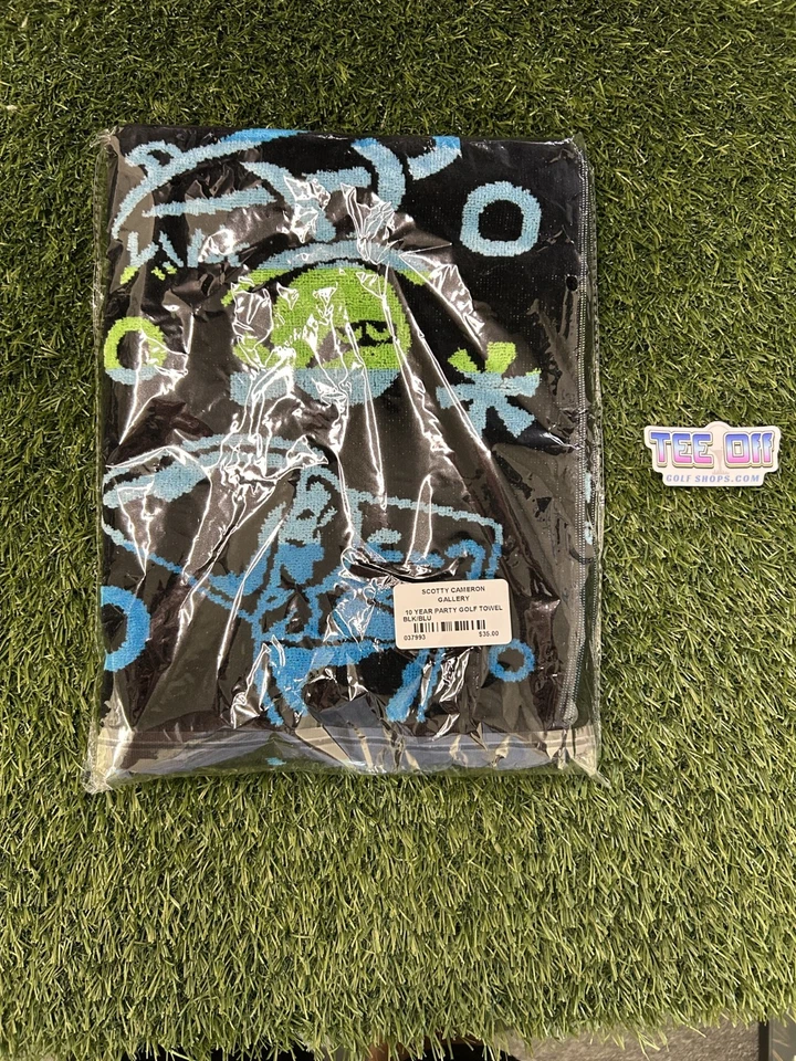 NOVA Toalha de Festa Scotty Cameron Gallery 10 Anos Preta/Azul - Imagem 1 de 1