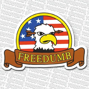 FREEDUMB - Bald Eagle / USA logo - Skateboard Sticker - Picture 1 of 1