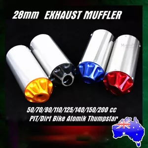 28mm Exhaust Muffler 50cc 70cc 110cc 125cc Dirt Pit Bike ATV Thumpstar Atomik - Picture 1 of 10