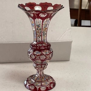 Antique Hand Painted Crystal Vase over 100 years. - Picture 1 of 13