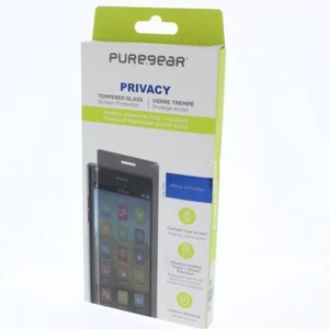 Pure Gear Privacy Tempered Glass Screen Protector for iPhone 12 Pro Max Black - Picture 1 of 4