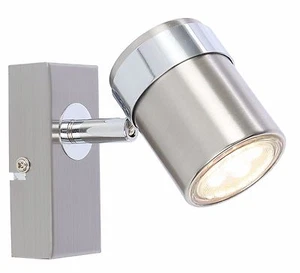 Wall Sconces Satin Metal Single GU10 LED Ceiling Adjustable Light Fittings - Picture 1 of 9