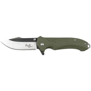 COLTELLO PIEGHEVOLE MFH CACCIA PESCA SURVIVAL MANICO G10 VERDE OD LAMA LISCIA - Imagen 1 de 2