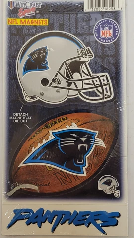 NFL Carolina Panthers 3 Piece Die Cut Magnet Set, NEW - FOOTBALL Cover