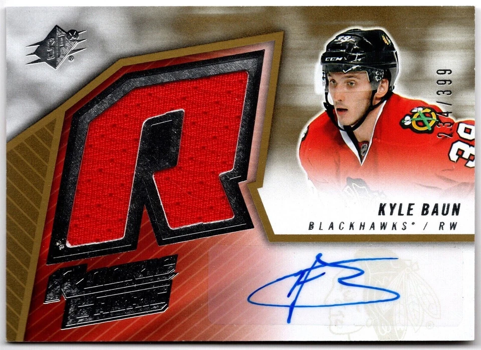 2015-16 UD SPx 2005-06 Retro Rookie Fabrics Jersey Auto KYLE BAUN SPXR-KB 399 RC - Image 1 of 1