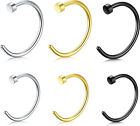 18G 316L Stainless Steel Nose Rings Hoop Nose Piercing Body Jewelry 6PCS 2 Sizes