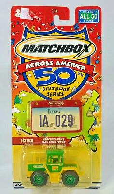 Matchbox Across America Iowa Diecast Scale Model Mercedes Benz Trac 1600 Tractor - Image 1 of 4