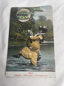 Language Of Flowers Romance Postcard Vegetables Beans Sustaining I Have No Fear - Picture 1 of 10