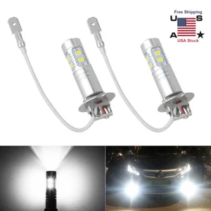 2Pcs H3 LED Fog Light Bulbs Conversion Kit Super Bright Canbus 6000K White - Picture 1 of 9