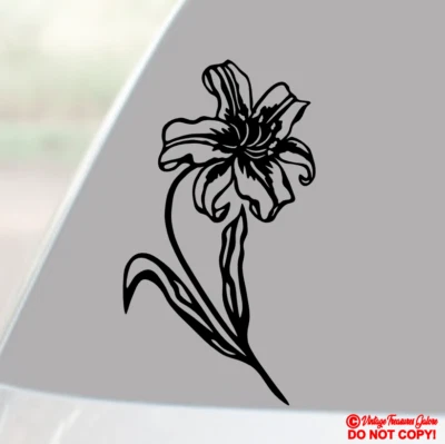 LILY FLOWER Vinyl Decal Sticker Car Truck Window Wall Bumper LILIUM LILIES CUTE - Image 1 of 2
