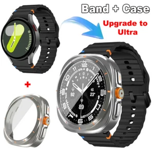Band + Case For Samsung Galaxy Watch 7/6 40/44mm Case Cover Change to Ultra 47mm - Picture 1 of 29
