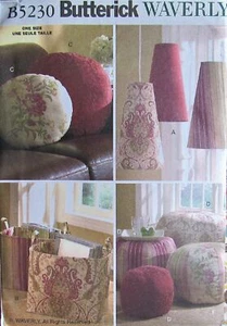 Butterick 5230 HOME DECOR paralume a sospensione contenitore contenitore motivo cuscino Hassock - Foto 1 di 1